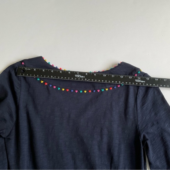 Boden Women’s Charlie Jersey Dress 6R Navy Blue Ric Rac Trim Mini Classic Chic - Picture 7 of 10